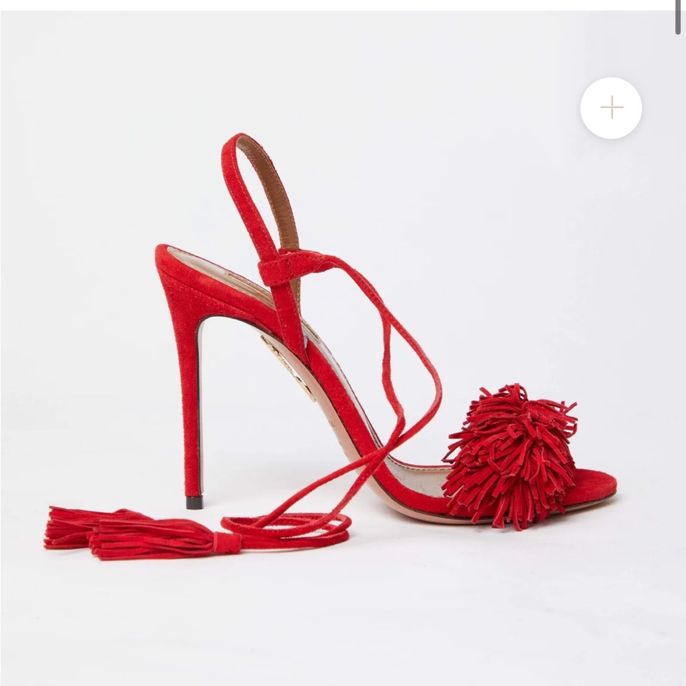 Aquazurra Red Fringe Heel